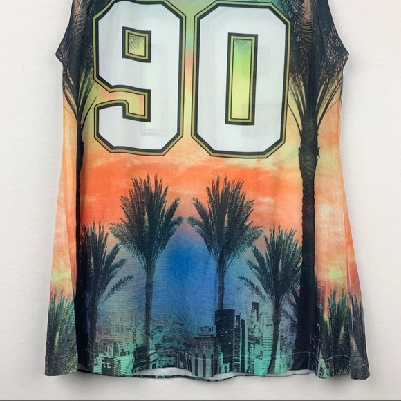 Touch Me Beach Scene 90 Sheer Colorful Jersey USA - Picture 3 of 11